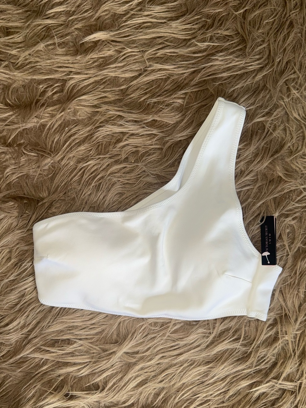 New Victoria's Secret One Shoulder Swim Top White size M Women's